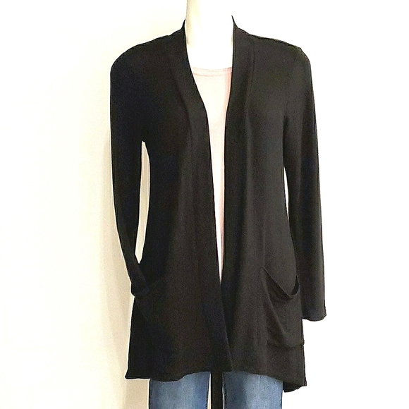bobeau Sweaters - Bobeau Soft Lightweight Black Cardigan, Size Small